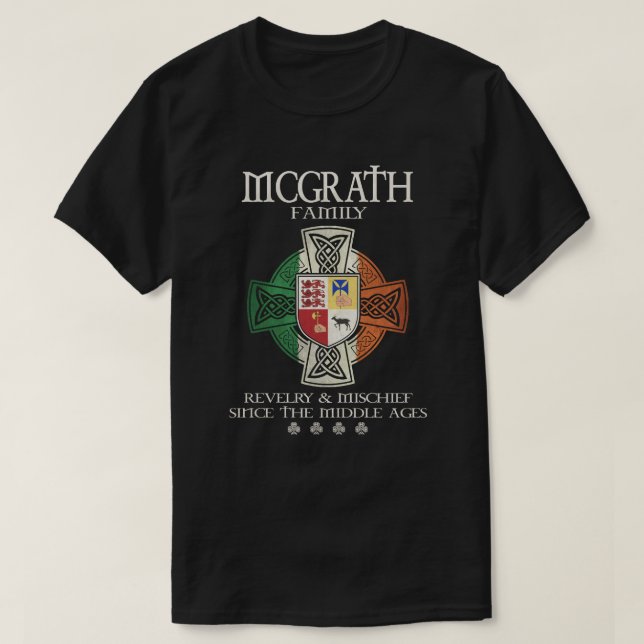 Camiseta Apelido McGrath Family Ireland McGrath (Frente do Design)
