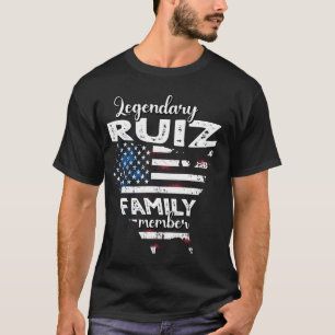 Camiseta Apelido Ruiz EUA Flag Ruiz Sobrenome Ruiz
