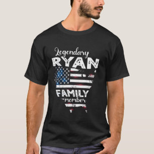 Camiseta Apelido Ryan EUA Flag Ryan Sobrenome Ryan