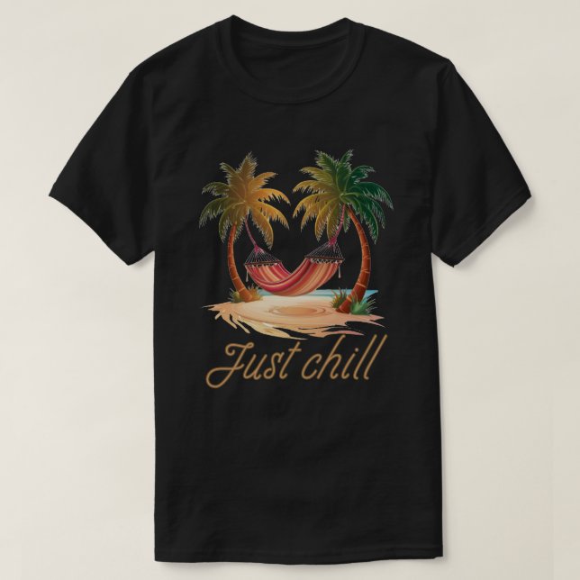 Camiseta Apenas acalme as férias de Hammock no verão (Frente do Design)