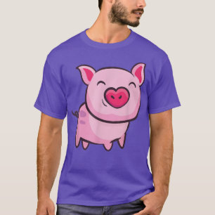 Camiseta Apenas Ame Suínos Rosto Bonito Com Amor Arte Coraç