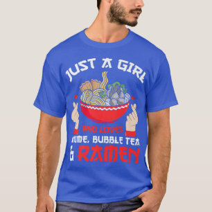 Camiseta Apenas animação de menina, chá de bolha e animação