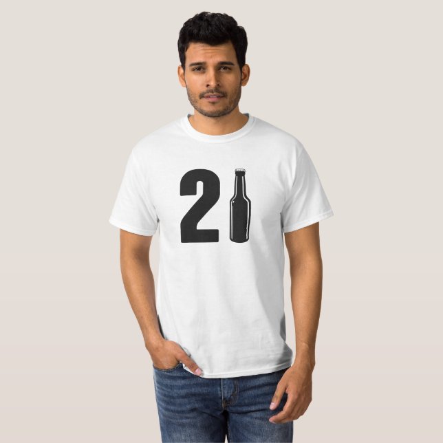 Camiseta Apenas aniversário de 21 anos girado da garrafa de (Frente Completa)