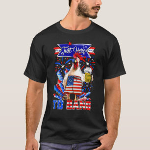 Camiseta Apenas Aqui Para Balançar a Bandeira dos EUA Frang