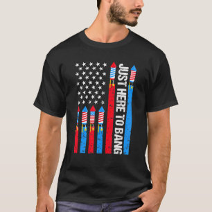 Camiseta Apenas Aqui Para Bang American Flag 4 de julho