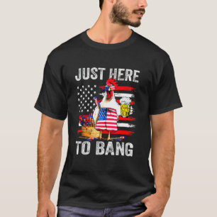 Camiseta Apenas Aqui Para Bang Bandeira Dos EUA Frango Cerv