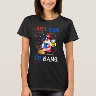 Camiseta Apenas Aqui Para Bang Bandeira Dos EUA Frango Cerv