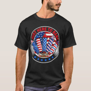 Camiseta Apenas Aqui Para Bang Fogos De Artifício Engraçado