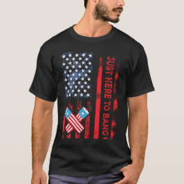 Camiseta Apenas Aqui Para Bang Fogos De Artifício Engraçado