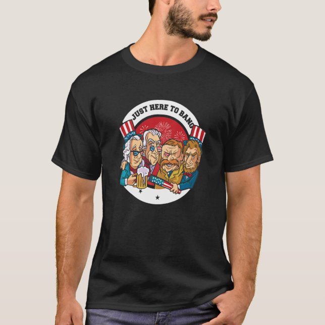 Camiseta Apenas Aqui Para Bang George Washington e Lincoln  (Frente)