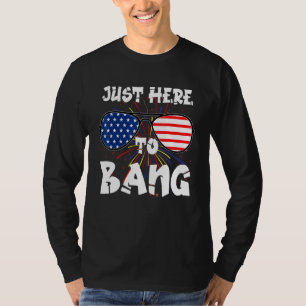 Camiseta Apenas Aqui Para Bang U Flag Óculos De Sol Fogos D