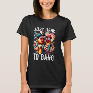 Camiseta Apenas Aqui Para Bater Fazendeiro de Galo Galinha