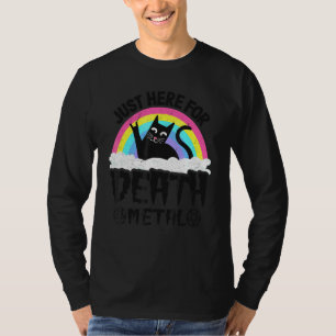Camiseta Apenas Aqui Pelo Death Metal Satan Goth Cat Heavy