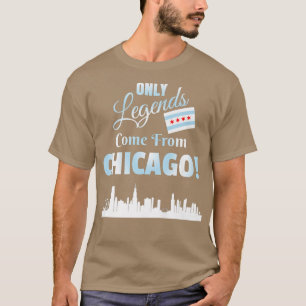 Camiseta Apenas As Legendas Vêm Do Skyline De Chicago E