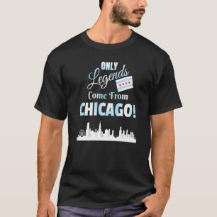 Camiseta Apenas As Legendas Vêm Do Skyline De Chicago E