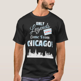 Camiseta Apenas As Legendas Vêm Do Skyline De Chicago E