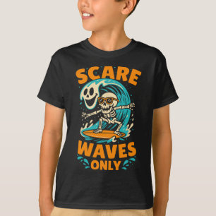 Camiseta Apenas assusta ondas Surfista Esqueleto Divertido