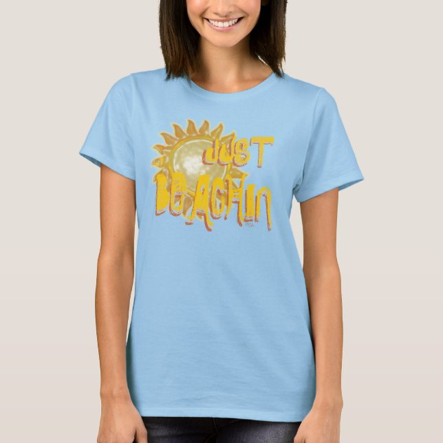 Camiseta Apenas BEACHIN! (3D sol/amarelo) (Frente)