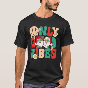 Camiseta Apenas boas víbias Feliz Natal Papai Noel Groovy