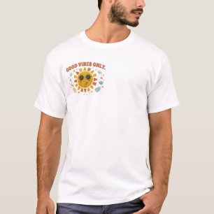 Camiseta Apenas Boas Vibrações Gráfico Retro Sol