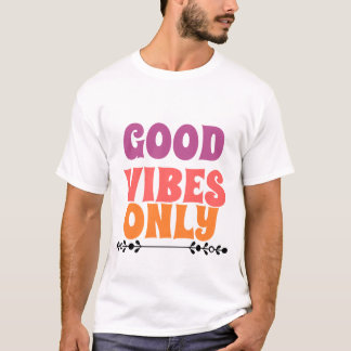 Camiseta Apenas Boas Vibrações Rosa Roxo Laranja Positivo R