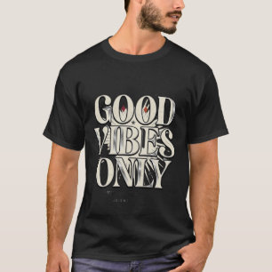 Camiseta Apenas Boas Vibrações Tipografia 3D Moderna Prata 