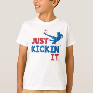 Camiseta Apenas Chute Vermelho e Azul no Futebol - GraphicL