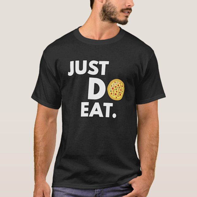 Camiseta Apenas Coma - Design de Pizza Divertido (Frente)