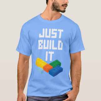 Camiseta Apenas Construa-o Mestre Construtor Bloco de Const