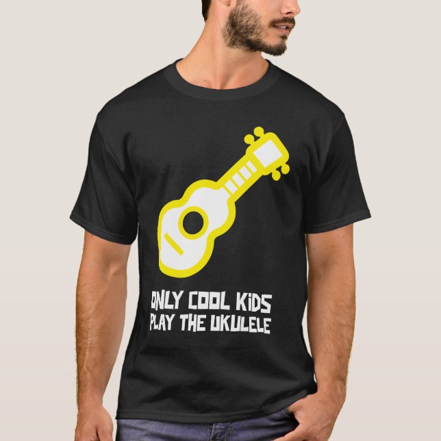 Camiseta Apenas crianças Legal jogam o Ukulele para o jogad (Frente)