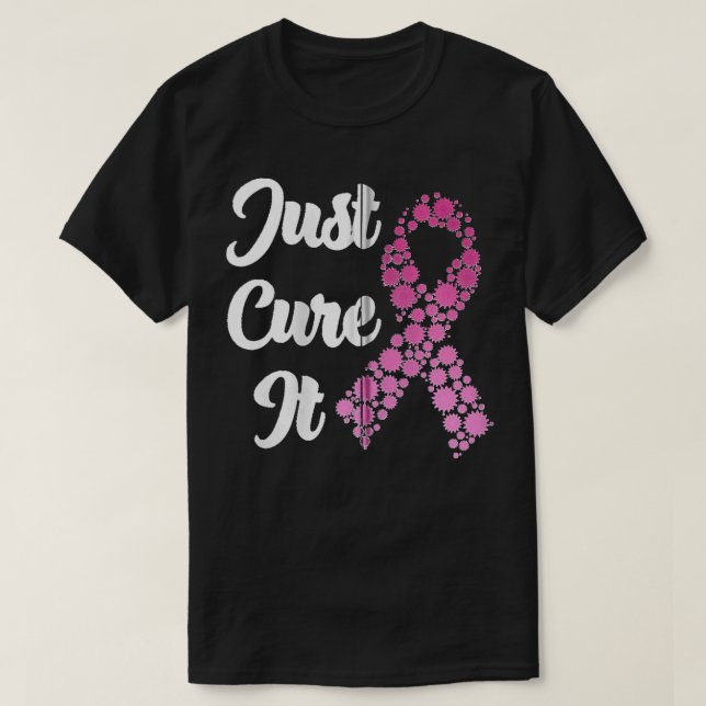 Camiseta Apenas Curta A Fita Rosa De Consciência Do Cancer  (Frente do Design)