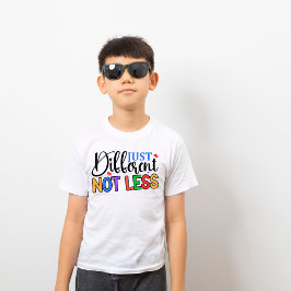 Camiseta Apenas Diferente Não Menos, Consciência Autismo Co