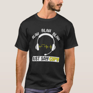 Camiseta Apenas diga cópia 911 Despachante Linha Amarela Fi