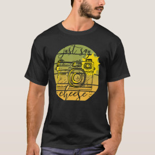 Camiseta Apenas Diga Fotografia De Queijo Câmera Fotográfic