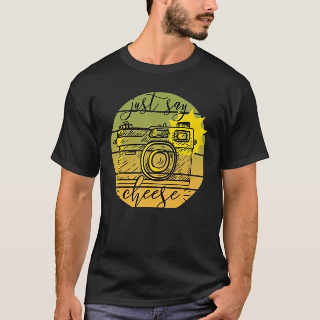 Camiseta Apenas Diga Fotografia De Queijo Câmera Fotográfic (Frente)