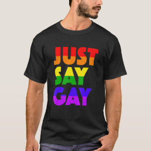 Camiseta Apenas Diga Gay Lgbtq+ Orgulho gay Arco-Íris