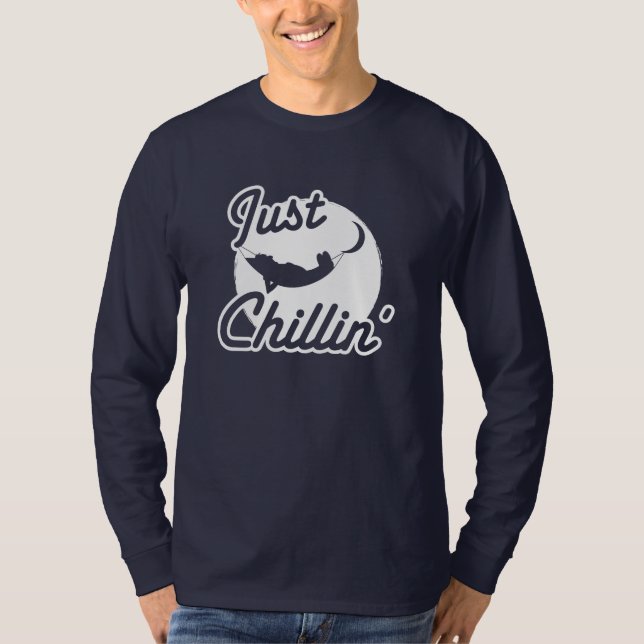 Camiseta Apenas dos homens longos da Capa de Chillin o (Frente)