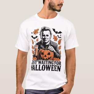 Camiseta Apenas esperando o Dia das Bruxas - Design de outo