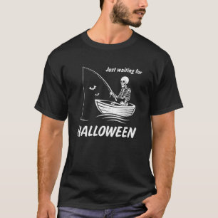 Camiseta Apenas Esperando pelo Esqueleto de Pesca do Hallow