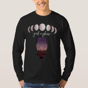 Camiseta Apenas Fases De Fase Da Coroa Noturna Da Lua Roxo