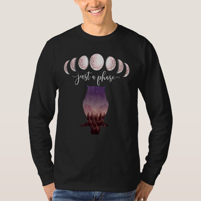 Camiseta Apenas Fases De Fase Da Coroa Noturna Da Lua Roxo  (Frente)