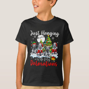Camiseta Apenas Ficando Com Meus Dalmatianos Xmas Três Papa