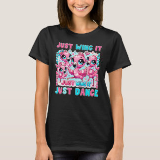 Camiseta Apenas ganhe e apenas dança - Balé Kawaii Flamingo