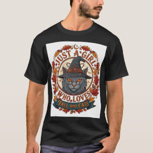 Camiseta Apenas Garota Que Ama Gatos Dia das Bruxas Witch O