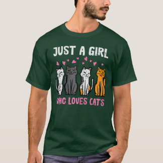 Camiseta Apenas Garota Que Ama Gatos Piadas Mulheres Garota