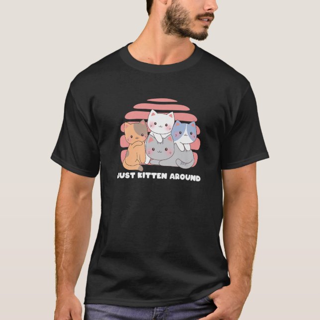 Camiseta Apenas Gatinho Em Torno De Gato Pais De Gato (Frente)
