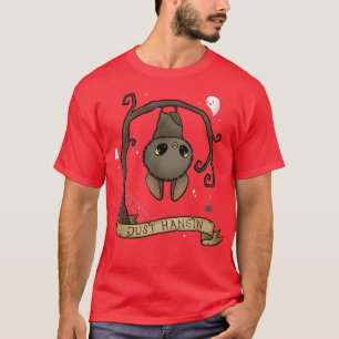 Camiseta Apenas "Hangin Halloween Cute Hanging Bat Gótico S