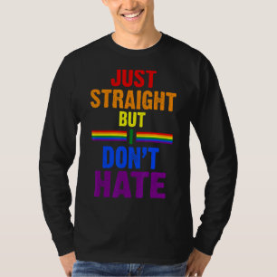 Camiseta Apenas Hetero, mas eu não odeio Orgulho gay Lgbt