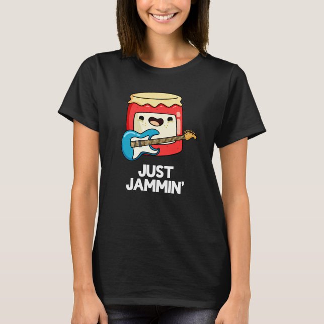 Camiseta Apenas Jammin Funny Rocker Jam Pun Dark BG (Frente)