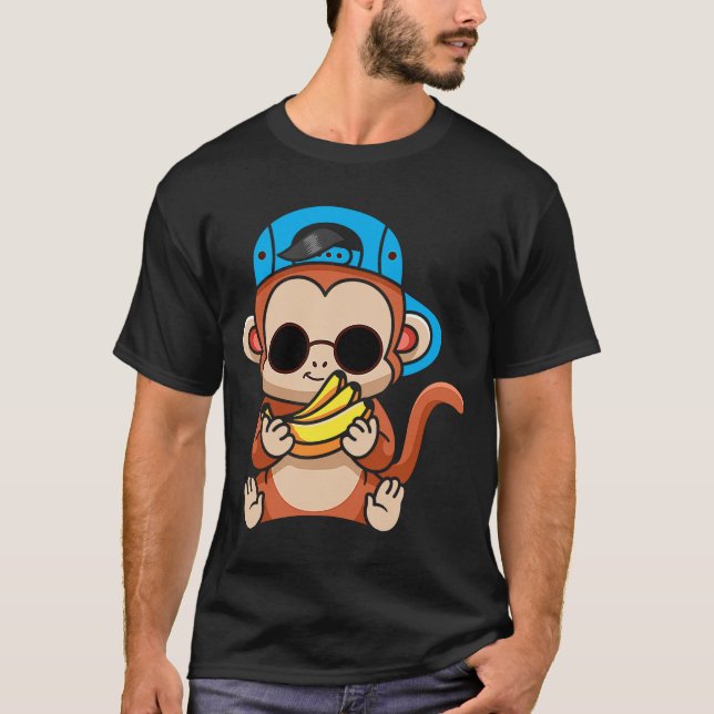 Camiseta Apenas Macacos Adorescentes E Óculos De Sol Banana (Frente)